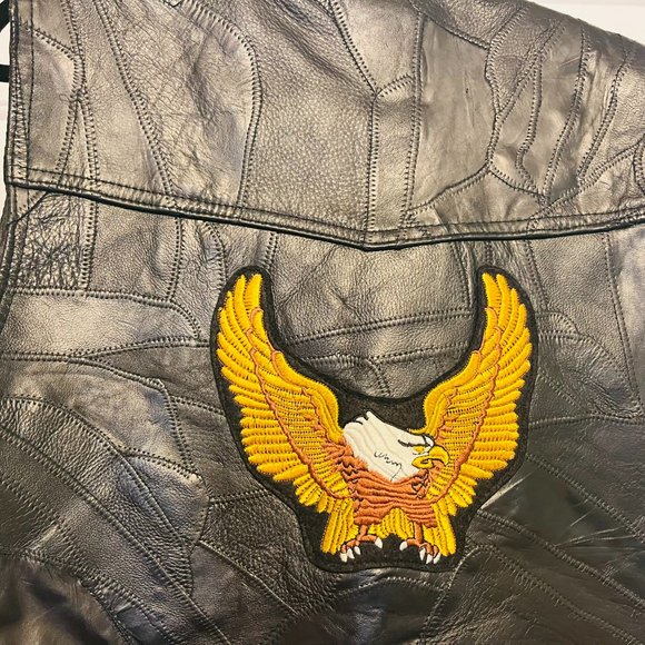 Rebel Ryder Black Leather Biker Vest – “Born to Be Wild” – Unisex XXL - Picture 9 of 9